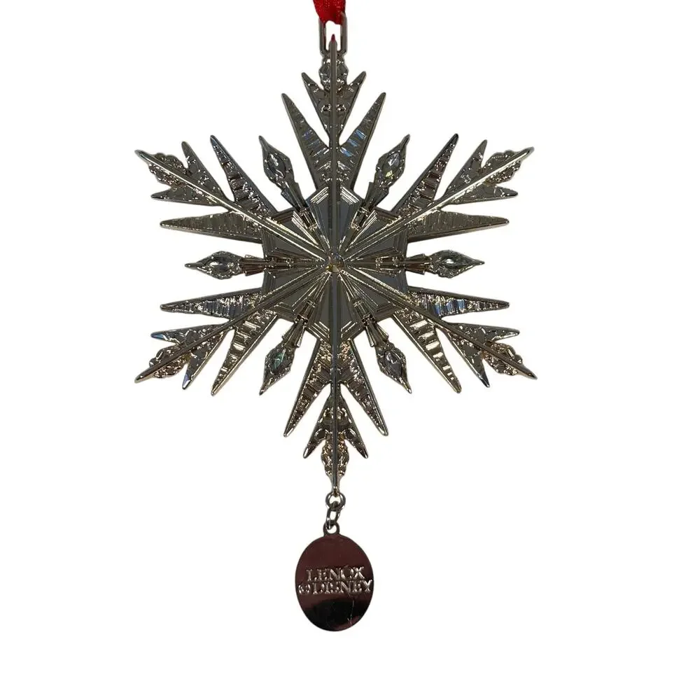 Lenox Disney Frozen Elsa Snowflake Silver Rhinestone Metallic Christmas Ornament